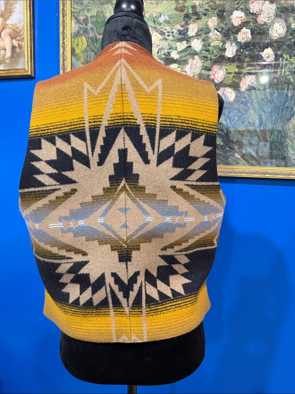 Pendleton Black and Mustard Southwestern Wool Vest - Picture 5 of 5